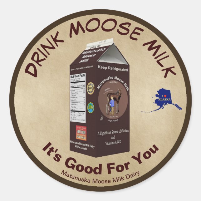 Matanuska Moose Milk Classic Round Sticker (Front)