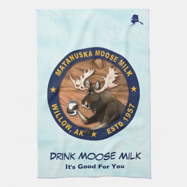 Matanuska Moose Milk Kitchen Towel (Vertical)