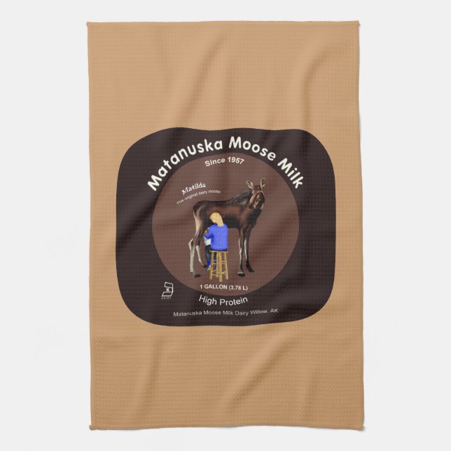 Matanuska Moose Milk Kitchen Towel (Vertical)