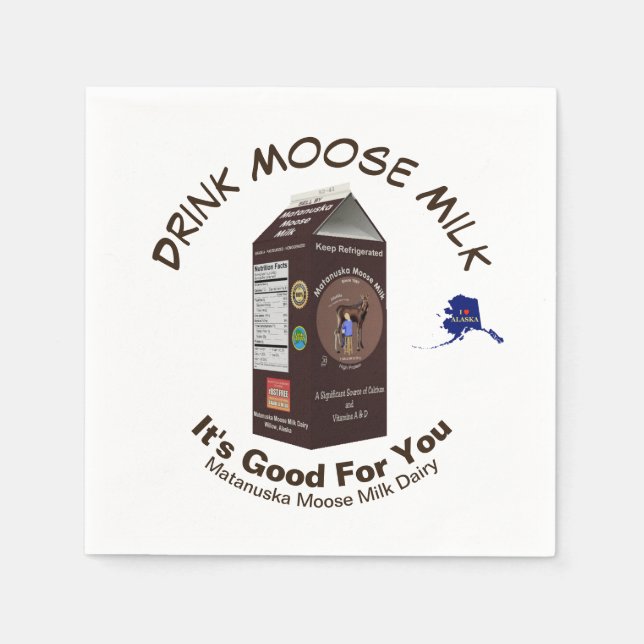 Matanuska Moose Milk Napkin (Front)