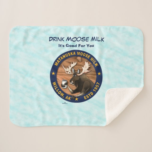 Matanuska Moose Milk Sherpa Blanket (Front (Horizontal))