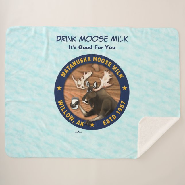 Matanuska Moose Milk Sherpa Blanket (Front (Horizontal))