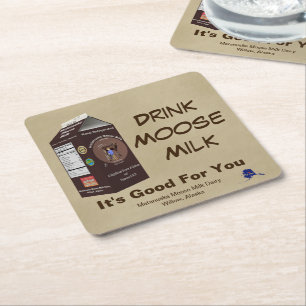 Matanuska Moose Milk Square Paper Coaster