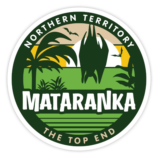 Mataranka, Northern Territory Australia Sticker (Mataranka, The Top End, Northern Territory Australia Retro Round Sticker)