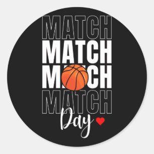 Match Day Basketball Active Classic Round Sticker
