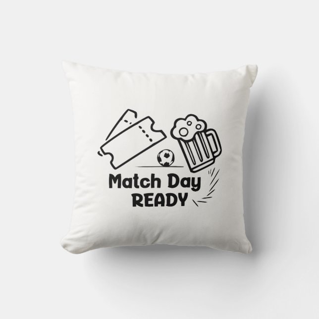 Match Day Ready Throw Pillow (Front)