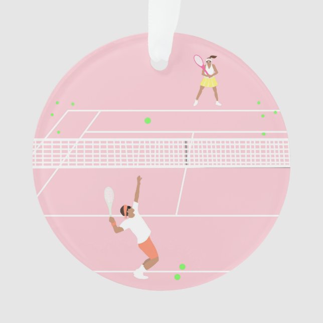Match de tennis rose Pastel moderne (devant)