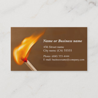 Match fire business card