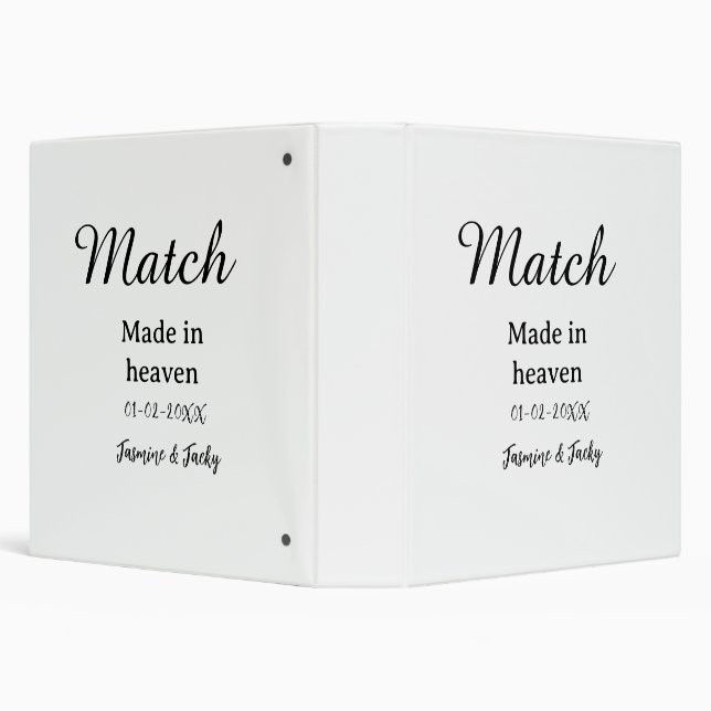 Match made in heaven add name date simple calligra binder (Background)