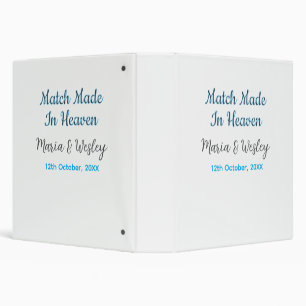 Match made in heaven blue black couple name date binder