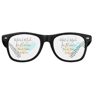 Match made in heaven blue yellow pastel heart name retro sunglasses
