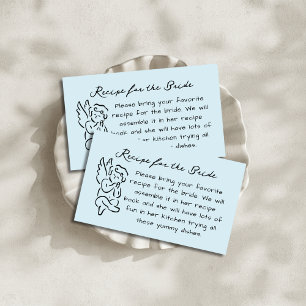 Match Made In Heaven Bridal Shower Recipe Request Enclosure Card