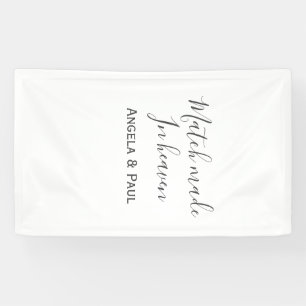 Match made in heaven name couple wedding simple  banner