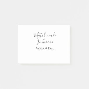 Match made in heaven name couple wedding simple post-it notes