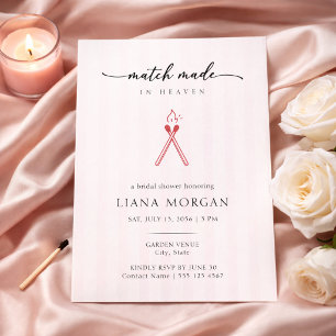 Match Made in Heaven Romantic Bridal Shower Invitation