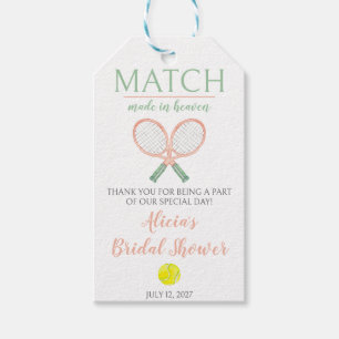 Match Made in Heaven, Tennis Bridal Shower Gift Tags