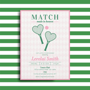 Match made in Heaven Tennis Club Bridal Shower Invitation