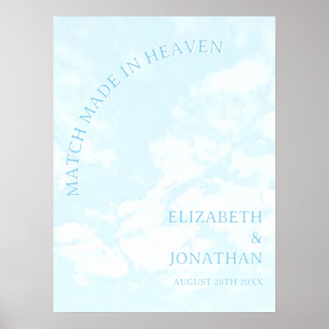 Match Made In Heaven Wedding Poster (Front)
