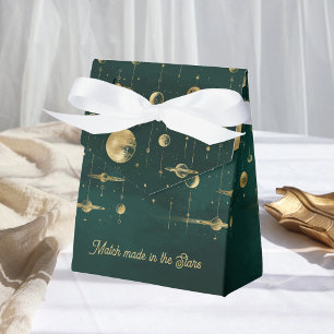 Match made in the Stars Emerald Gold Wedding Favou Favor Box