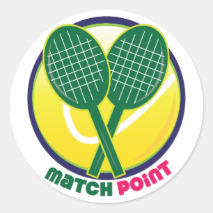 Match Point Classic Round Sticker