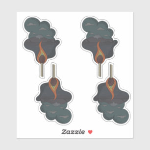 Match stick stickers