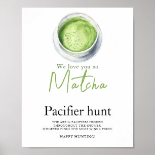 matcha baby pacifier hunt baby shower game poster