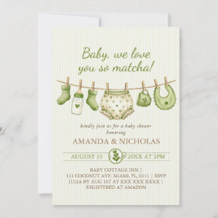 Matcha Baby Shower Invitation