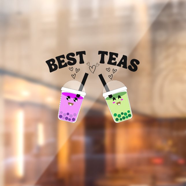 Matcha boba green tea, best teas matcha window cling (Sheet 2)