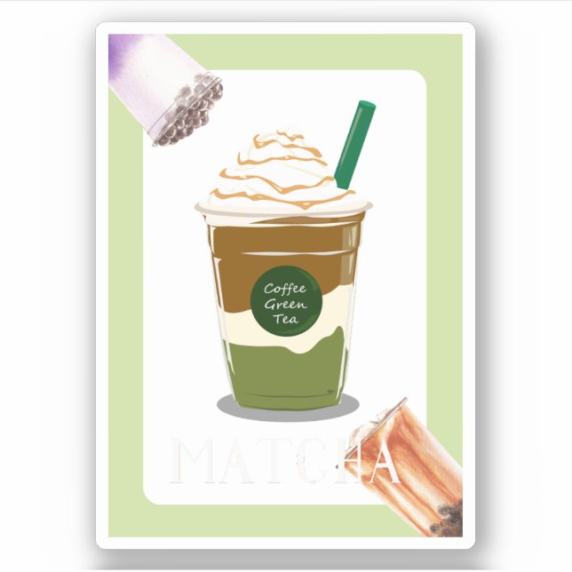 Matcha boba green tea, matcha  (Front)