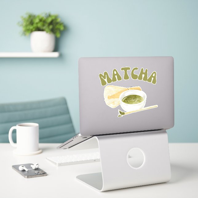 Matcha boba green tea, matcha (Laptop On Desk)