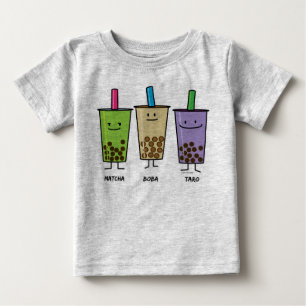 Matcha boba tea green drink milk Taro tapioca Baby T-Shirt