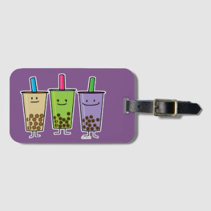 Matcha boba tea green drink milk Taro tapioca Japa Luggage Tag