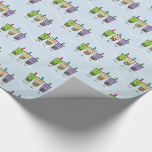 Matcha boba tea green drink milk Taro tapioca Wrapping Paper