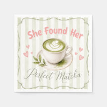 Matcha Bridal Shower Party Napkins She Found Her
