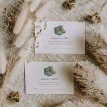 Matcha Coffee Diaper Raffle Enclosure Card