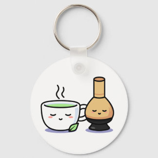 Matcha Cup Whisk Japanese Green Tea Cartoon Keychain