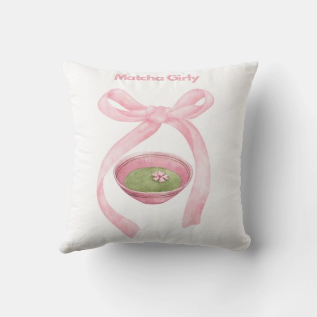 Matcha Girly Pillow  (Back)