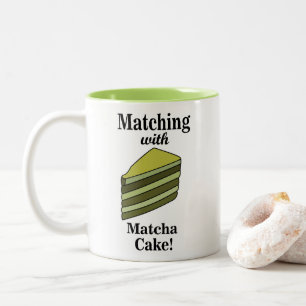 Matcha Green Cake Funny Two-Tone Coffee Mug