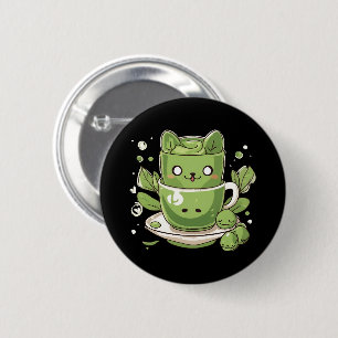 matcha green tea 2 inch round button