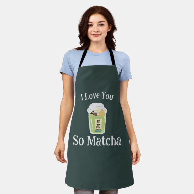 Matcha Green Tea  Apron (Worn)