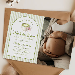 Matcha Green Tea Baby Shower Photo Invitation