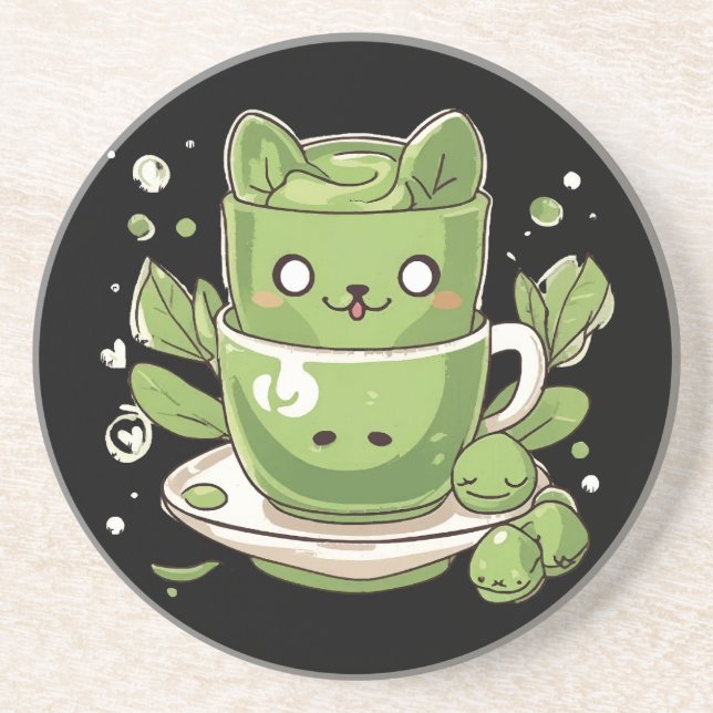 matcha green tea coaster (Front)