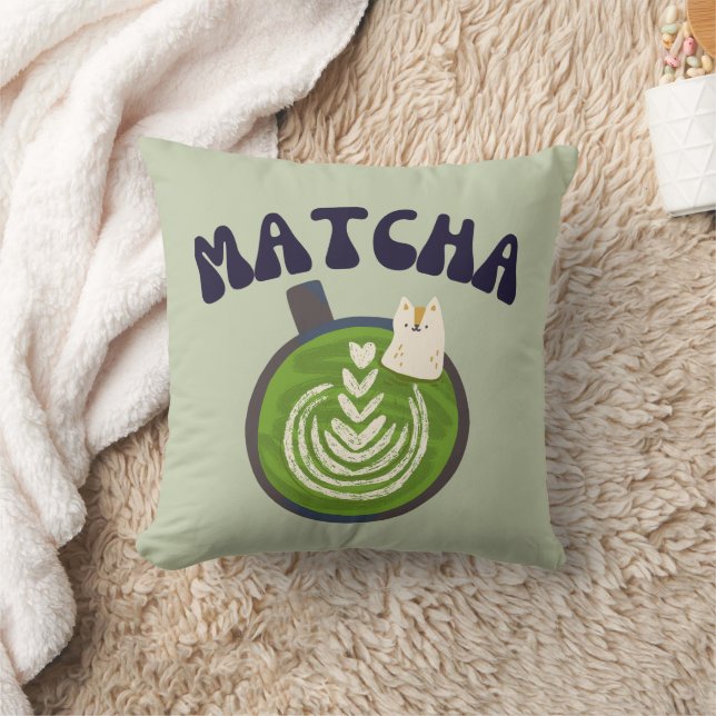 Matcha Green Tea, Everything is better with matcha Throw Pillow (Blanket)