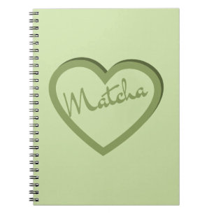 Matcha Green Tea Groovy Y2k Heart Notebook