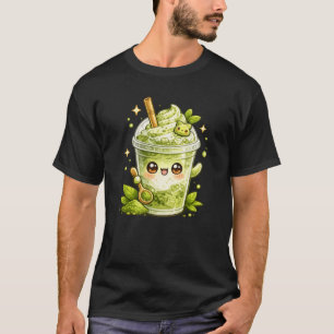 Matcha Green Tea Iced Latte Kawaii T-Shirt