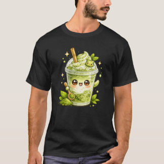 Matcha Green Tea Iced Latte Kawaii T-Shirt