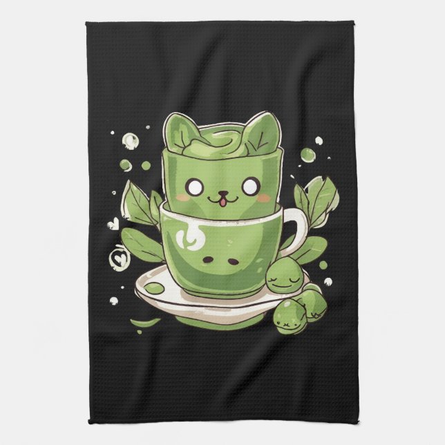 matcha green tea kitchen towel (Vertical)