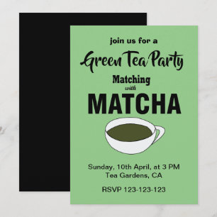 Matcha Green Tea Party Invitation