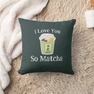 Matcha Green Tea  Throw Pillow