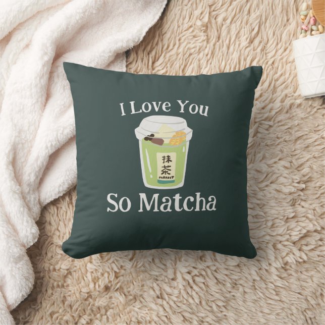Matcha Green Tea  Throw Pillow (Blanket)